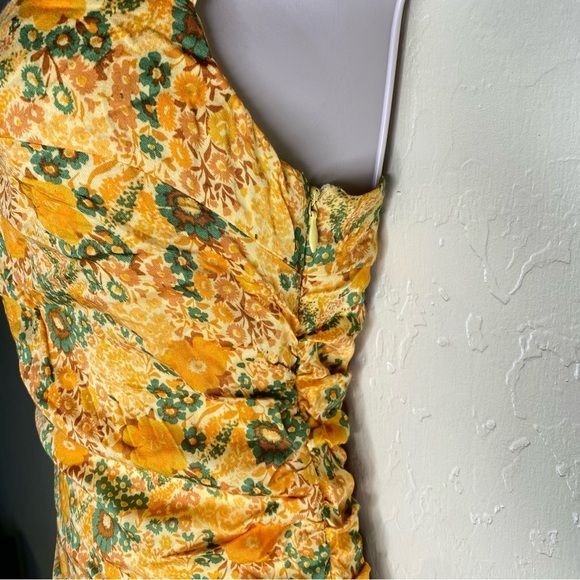 Urban Outfitters UO Yellow and Green Floral Mini Halter Dress Nwot Size Small S - Picture 5 of 16